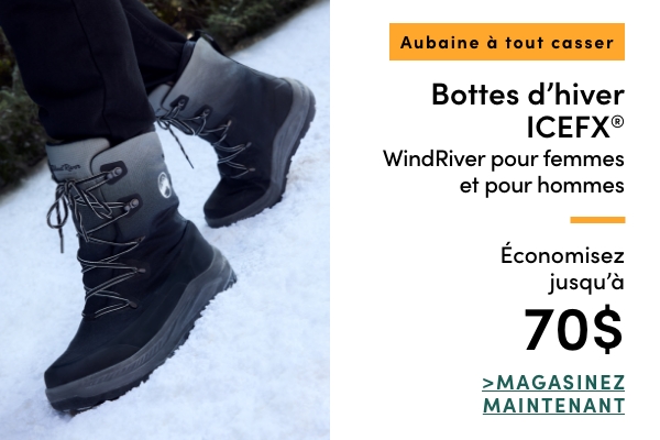 Aubaine à Tout Casser Bottes d'hiver ICEFX WindRiver pour femmes et pour hommes économisez jusqu'à 70$
